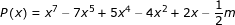 \dpi{80} \fn_jvn \small P\left ( x \right )=x^{7}-7x^{5}+5x^{4}-4x^{2}+2x-\frac{1}{2}m